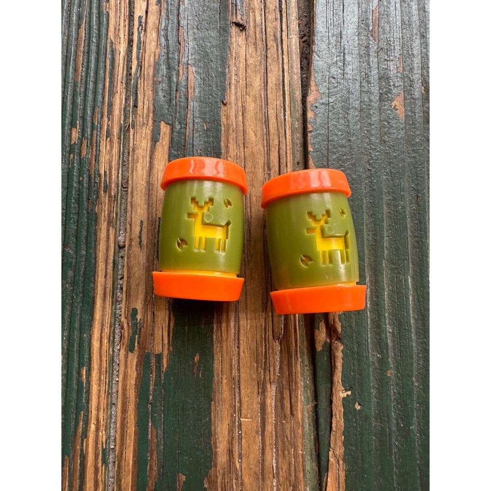Vintage St Labre Indian School Montana Salt Pepper Shakers Plastic Deer Teepee